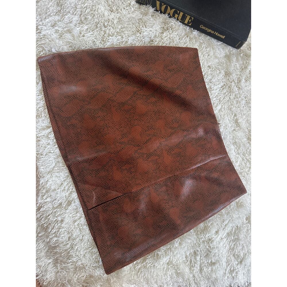House of Harlow 1960 Brown Faux Snakeskin Mini Skirt